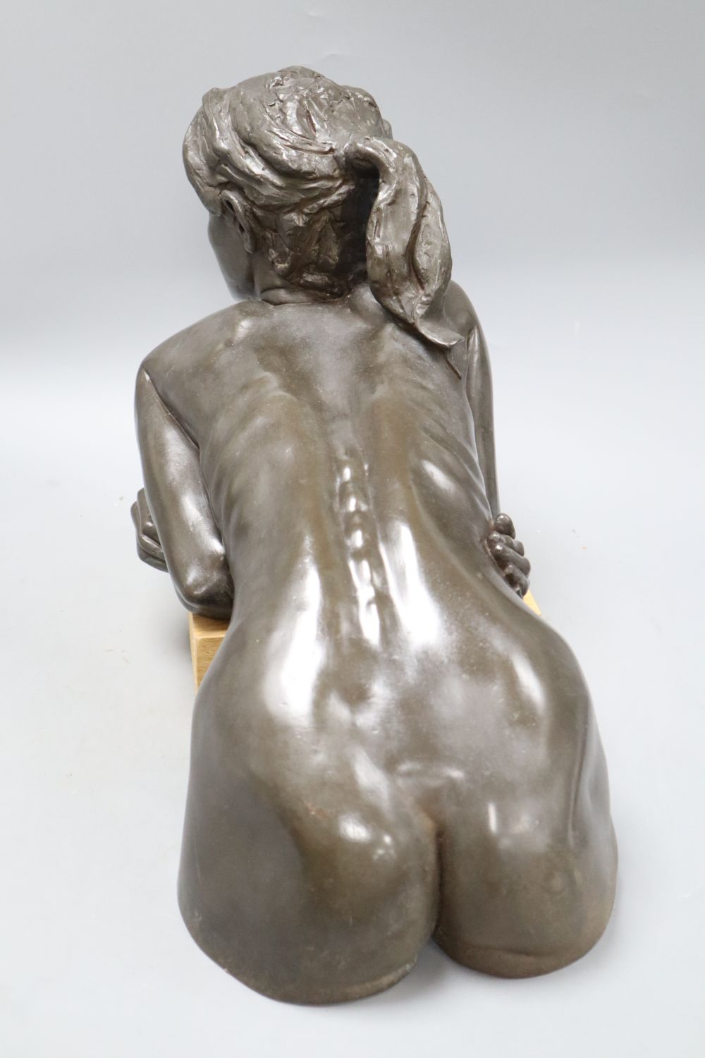 Tom Greenshield. Bronzed resin, Pony tail, length 41cm